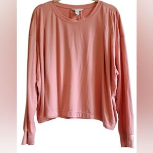Athleta Elemental Oversized Peachy Pink Long Sleeve Top Size‎ XL